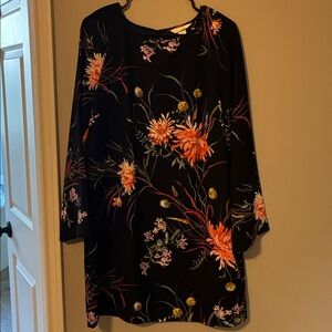 H&M Floral Black Dress M EUC